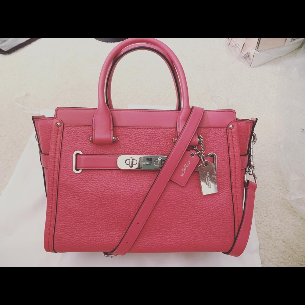 Coach swagger27 satchel shoulder bag crossbody 34816 pink